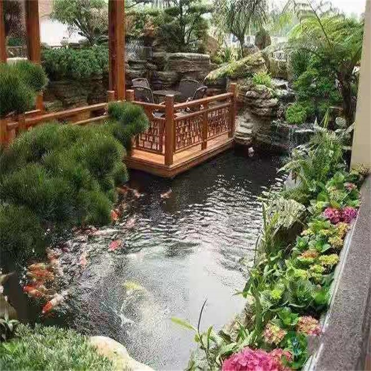 嘉兴庭院设计鱼池假山建造图